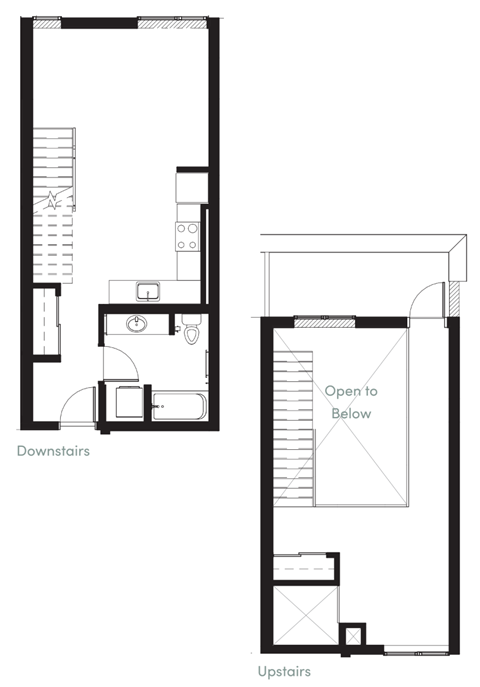 a floor plan and a blueprint of a small house